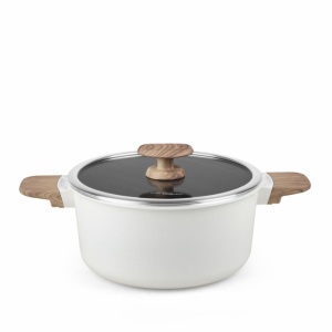 Semioala aluminiu turnat cu capac, dimensiune 24x12 cm, capacitate 4.7l, manere soft imitatie lemn, acoperire ceramica, Heinner HR-JLG-WC24 - Img 2