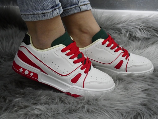 Pantofi Sport Damă White/Red/Green S09061
