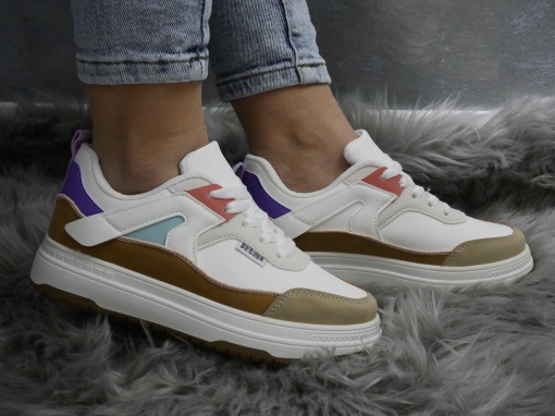 Pantofi Sport Damă White/Khaki 9333