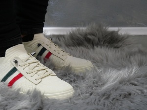 Adidași bărbătești din pânză, stil casual cu detalii tricolore - Img 3