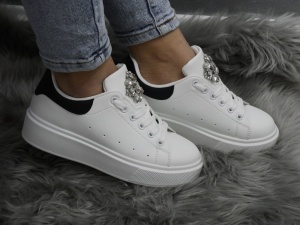 Pantofi Sport Damă White/Black C20131 - Img 2