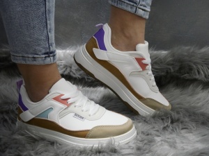 Pantofi Sport Damă White/Khaki 9333 - Img 4