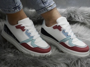Pantofi Sport Damă White/Red 9373 - Img 3