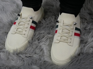 Adidași bărbătești din pânză, stil casual cu detalii tricolore - Img 5