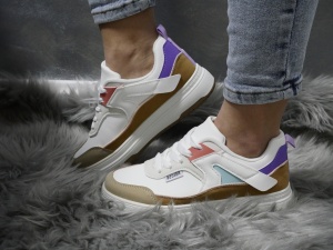 Pantofi Sport Damă White/Khaki 9333 - Img 5