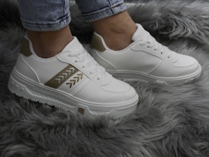 Pantofi Sport Damă White/Khaki D291 - Img 1