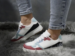 Pantofi Sport Damă White/Red 9373 - Img 5