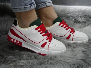 Pantofi Sport Damă White/Red/Green S09061 - Img 1