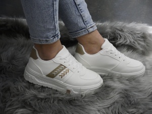 Pantofi Sport Damă White/Khaki D291 - Img 4