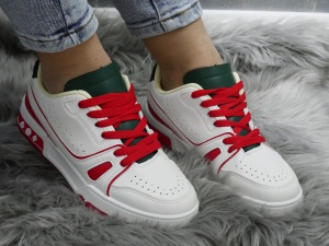 Pantofi Sport Damă White/Red/Green S09061 - Img 3