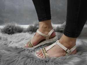 Sandale elegante cu barete albe - Img 4