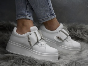 Pantofi Sport Damă White B10691 - Img 3
