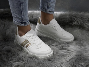 Pantofi Sport Damă White/Khaki D291 - Img 5