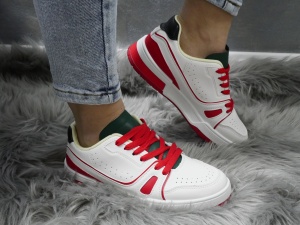 Pantofi Sport Damă White/Red/Green S09061 - Img 4