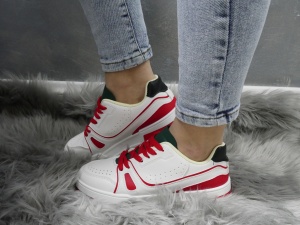 Pantofi Sport Damă White/Red/Green S09061 - Img 5