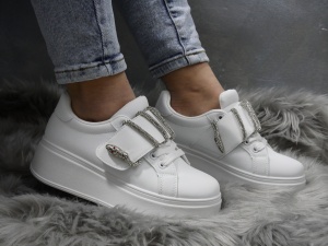 Pantofi Sport Damă White B10691 - Img 5