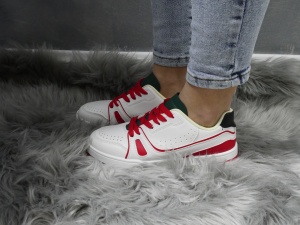 Pantofi Sport Damă White/Red/Green S09061 - Img 6