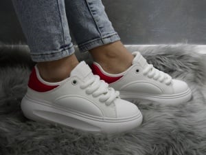 Pantofi Sport Damă White/Red YZ158 - Img 2