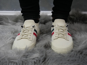 Adidași bărbătești din pânză, stil casual cu detalii tricolore - Img 2