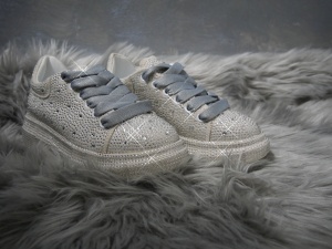 Pantofi Sport Damă Cu Pietre I Silver 23062 - Img 4