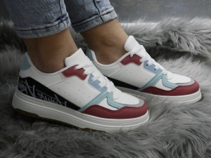 Pantofi Sport Damă White/Red 9373 - Img 1