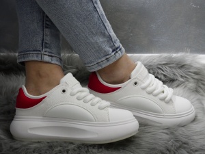 Pantofi Sport Damă White/Red YZ158 - Img 3