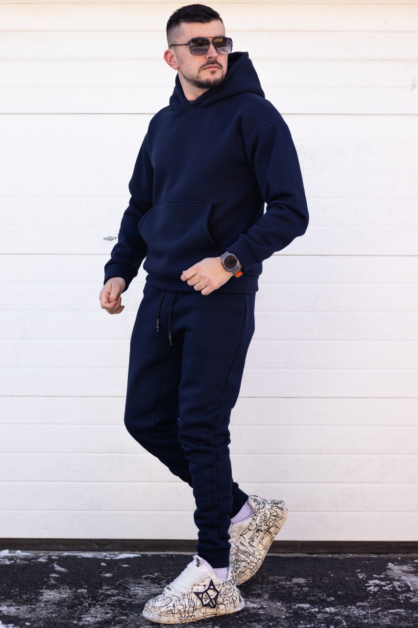 Trening oversized din bumbac gros - OSLO NAVY - 2 | YEO