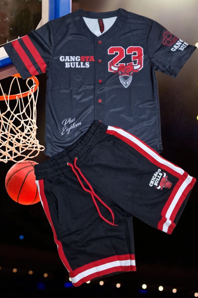 Compleu Gangsta Bulls Negru - 5 | YEO