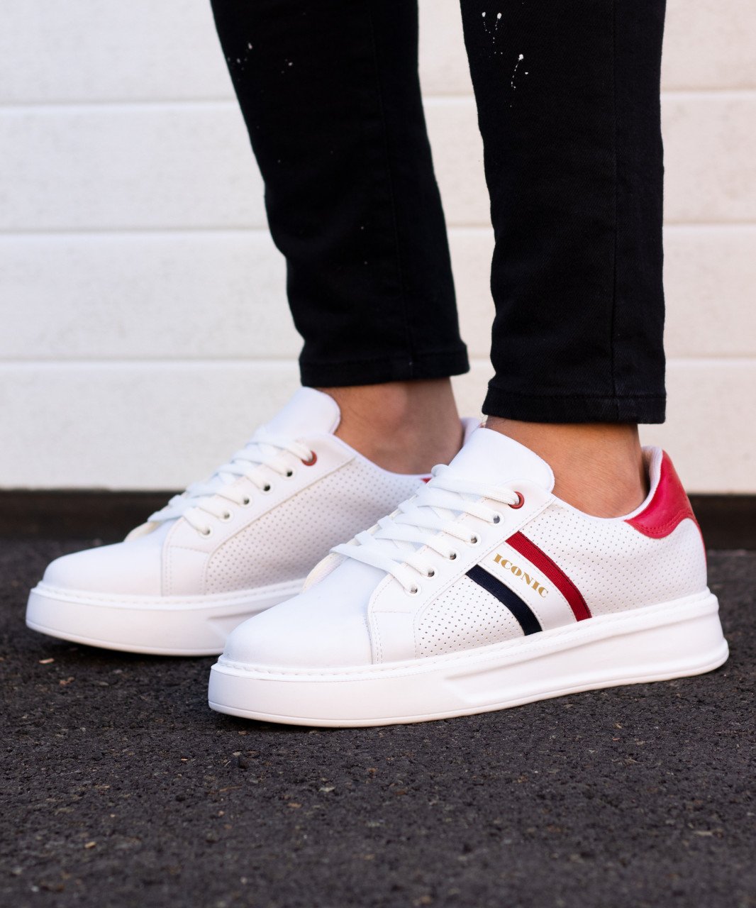 Adidasi barbati - ENZO 1 White & Red - 3 | YEO