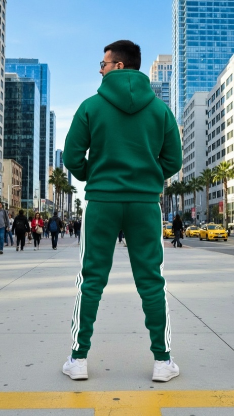 Trening oversized din bumbac gros - KYOTO GREEN - Img 5