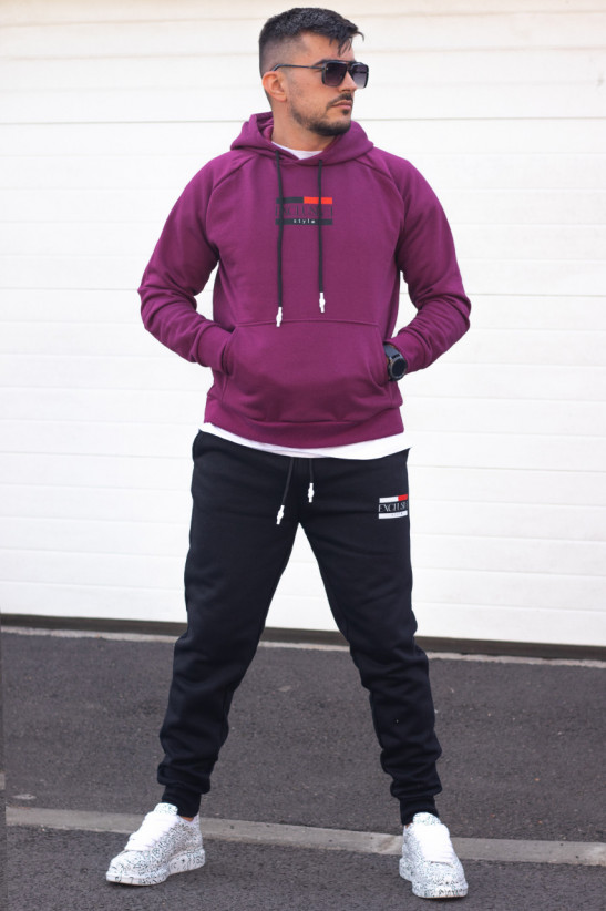 Trening din bumbac vatuit - Exclusive AKG Bordo / Negru