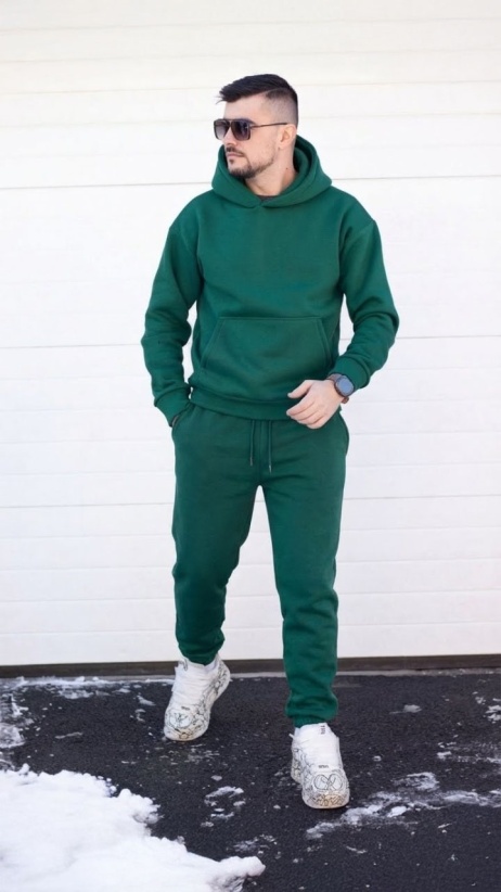 Trening oversized din bumbac gros - OSLO GREEN - Img 6