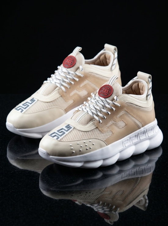 Sneakers din piele ecologica bej - CHAIN - Img 7
