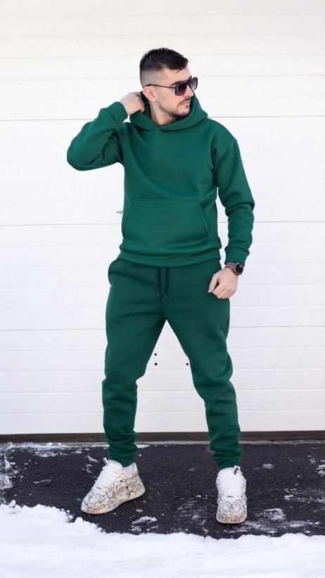 Trening oversized din bumbac gros - OSLO GREEN - Img 3