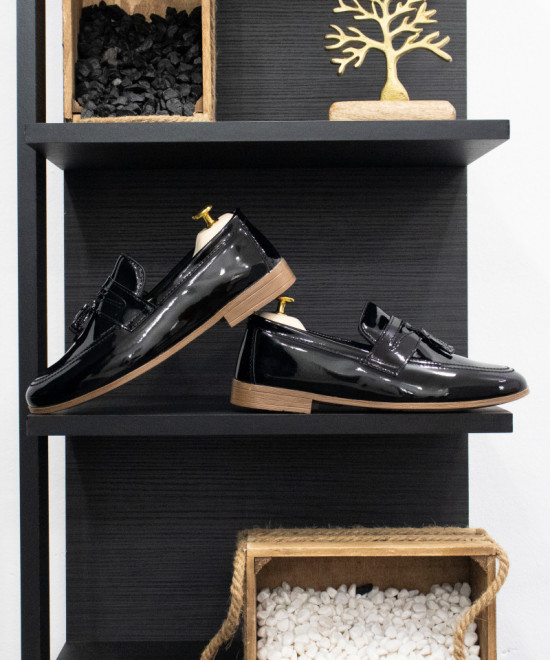 Mocasini BB Negru Lucios