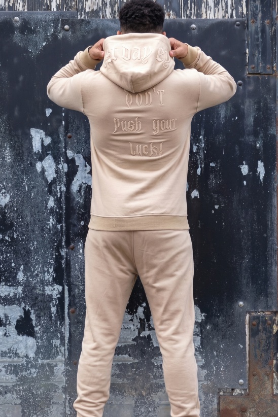 Trening din bumbac cu logo brodat - PRiMal BEIGE - Img 3