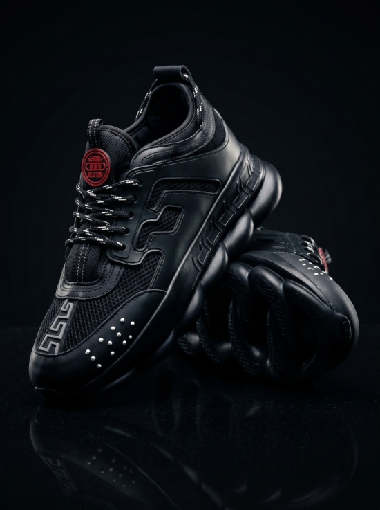 Sneakers din piele ecologica negri - CHAIN - Img 5