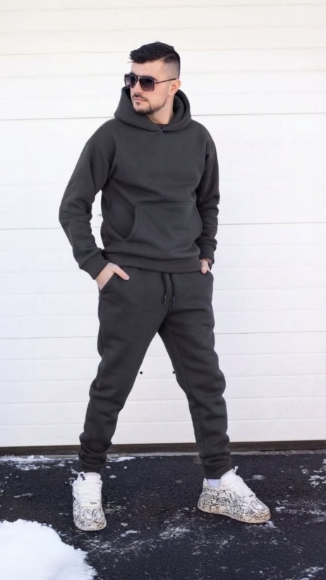 Trening oversized din bumbac gros - OSLO SHADES of GRAY - Img 6