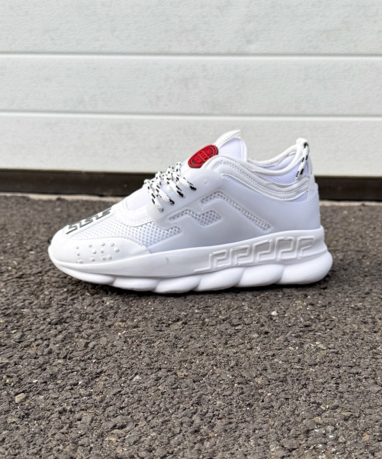 Sneakers din piele ecologica albi - CHAIN - Img 3