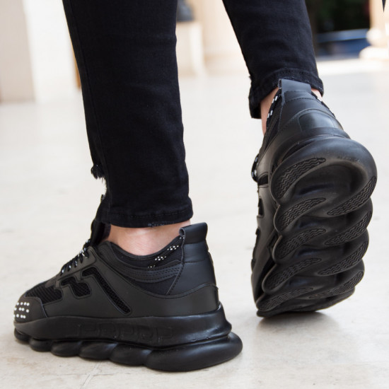 Sneakers din piele ecologica negri - CHAIN - Img 12
