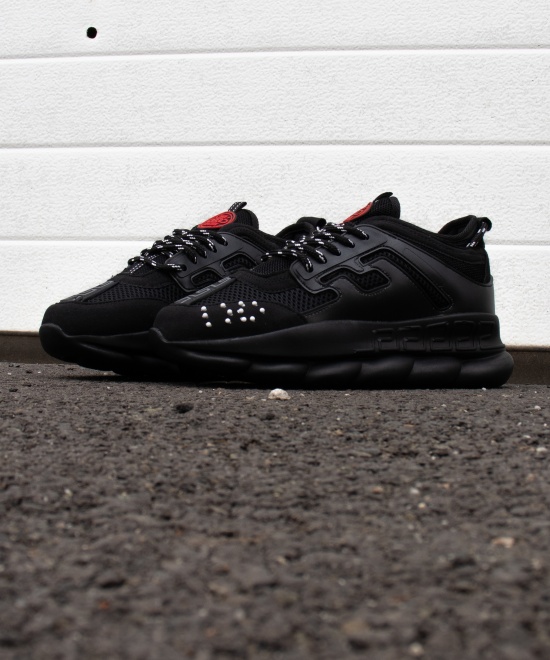 Sneakers din piele ecologica si catifea - CHAIN ALL BLACK - Img 2