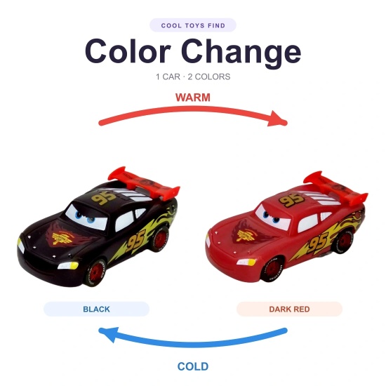 Lightning McQueen — Color Change negru / roșu închis | Cars - Img 2