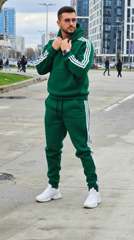 Trening oversized din bumbac gros - KYOTO GREEN - Img 4