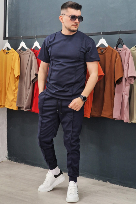 Compleu Exclusive Bumbac Lines Navy