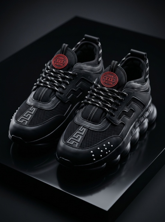 Sneakers din piele ecologica negri - CHAIN - Img 6