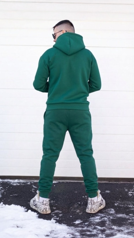 Trening oversized din bumbac gros - OSLO GREEN - Img 2