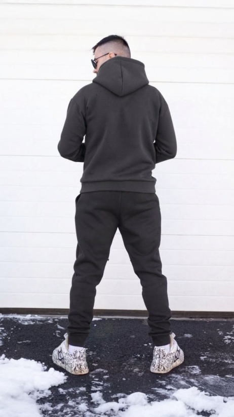 Trening oversized din bumbac gros - OSLO SHADES of GRAY - Img 4