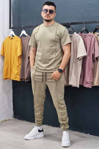 Compleu Exclusive Bumbac Lines Olive