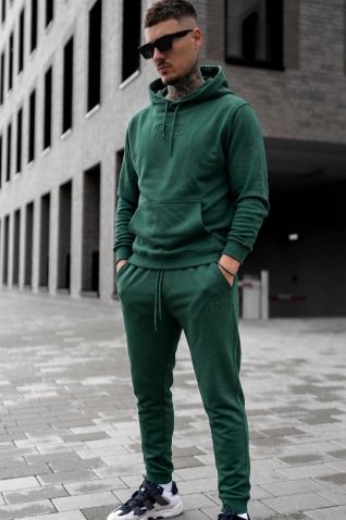 Trening din bumbac cu logo brodat - putred GREEN