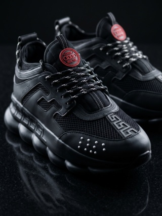 Sneakers din piele ecologica negri - CHAIN - Img 4